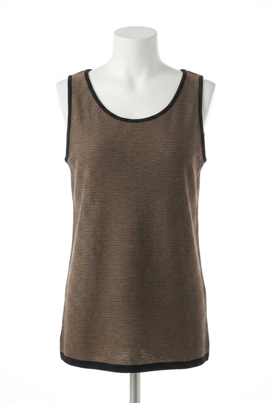 NEW ANGEL bra-friendly tank top in taupe/black